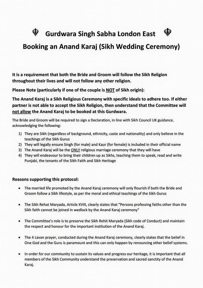 Uk Gurdwara Releases Protocol For Anand Karaj This short article explains the spiritual message of the sikh wedding ceremony which is traditionally referred to as the 'anand karaj.' some previous knowledge of sikhi may be required for readers to.